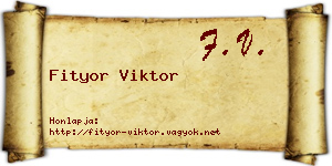 Fityor Viktor névjegykártya